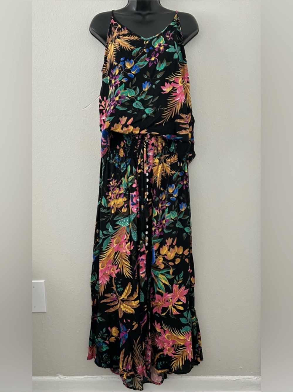 Cynthia Rowley Tropical Floral Tank Top & Maxi Skirt Matching Set Size M Resort